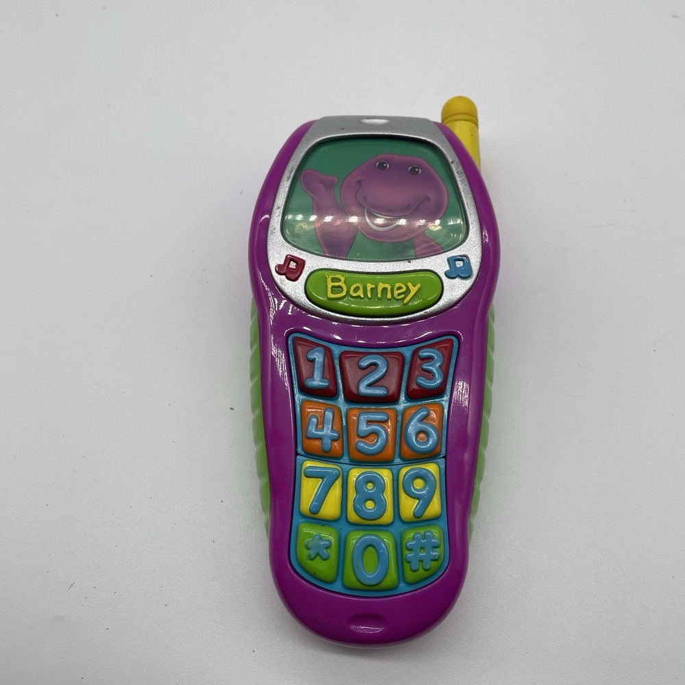 Barney‎ the Purple Dinosaur Talking Musical Light Up Toy Cell Phone Untested